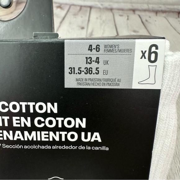 NWT under armour UA training cotton blend crew socks womens 4-6 UNISEX - Picture 5 of 8